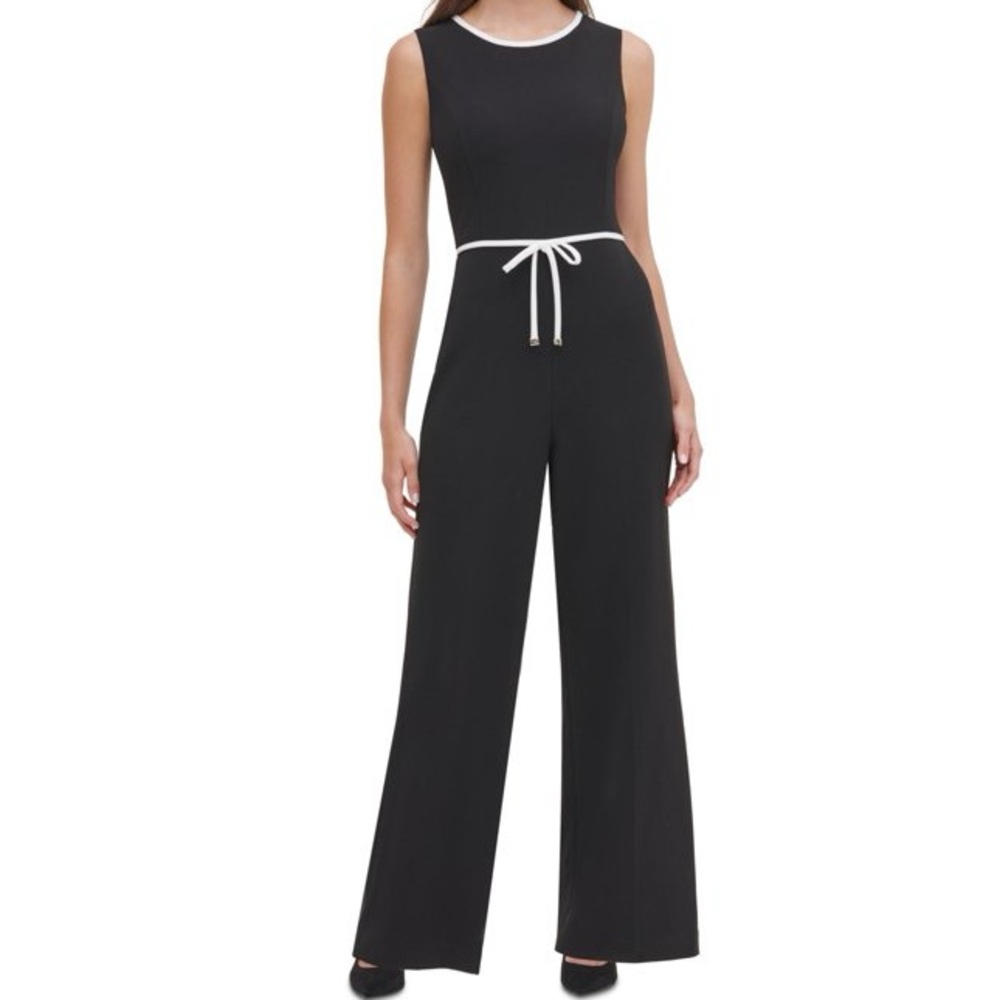 Tommy Hilfiger Wide Leg Black Sleeveless Evening Jumpsuit